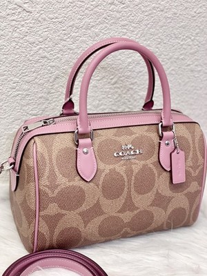 NWT COACH Rowan Satchel Bag In Maxi Signature Canvas CCD76 Tan