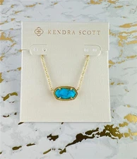 NEW Kendra Scott Elisa Gold Necklace in Turquoise Magnesite Bronze Veined