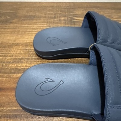 BRAND NEW MENS OLUKAI MAHA OLU MOONLIT OCEAN BLUE SLIDE  display picture 2