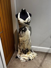 Badgley Mischka 100% Silk Halter Gown | Wedding Guest Prom Evening Dress Size 8