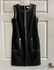 Calvin Klein Black Sheath Sleeveless Knee Length Dress - Size 6 - VGUC