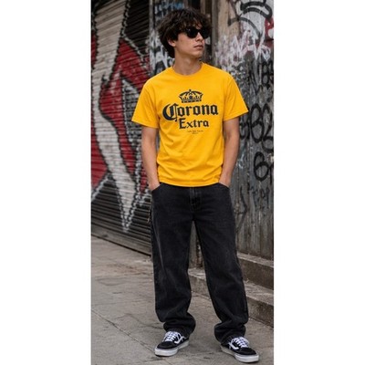 Corona Extra Cabo San Lucas Mexico T-Shirt Yellow Mens Small Graphic Y2K Tee