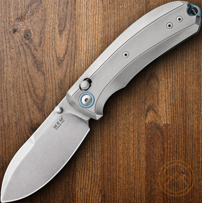 MKM-Maniago Makers Folding Knife 2.9'' S30V Steel Blade Gray Titanium Handle