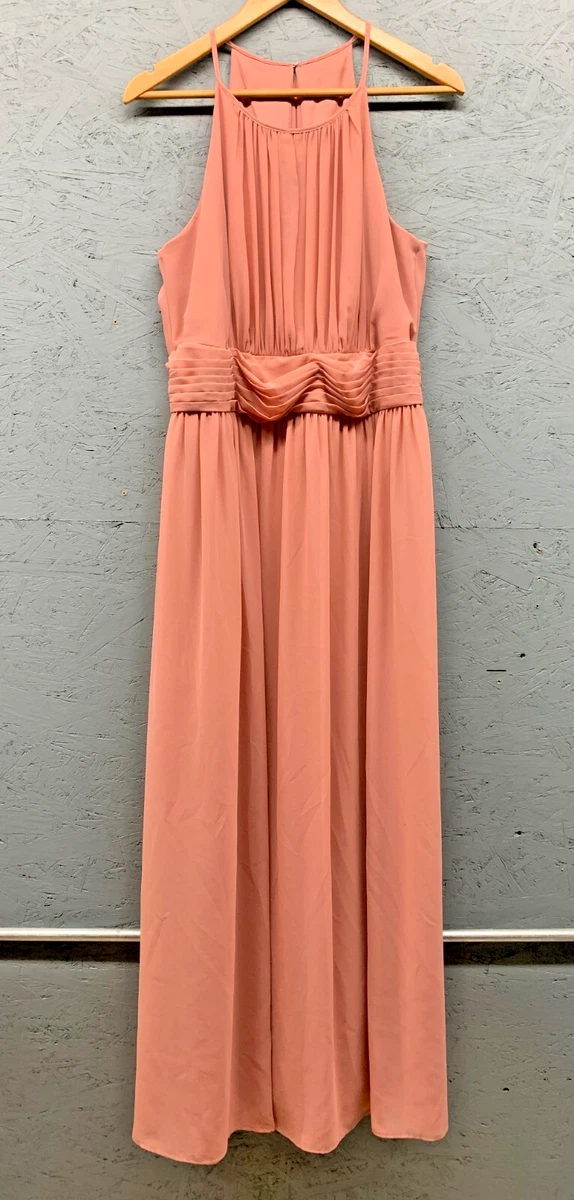 beaded lace bridesmaid dress Pollenca Cowl Neck Bridesmaids Dress in Terracotta Satin