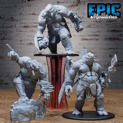 Tamed Troll | Chained Giant Brute | Resin Tabletop RPG Figur | 76mm Base