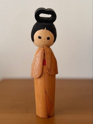 Kokeshi Doll Ryoichi Funayama Kimono Woman Approx. Height 20cm Vintage Rare Old