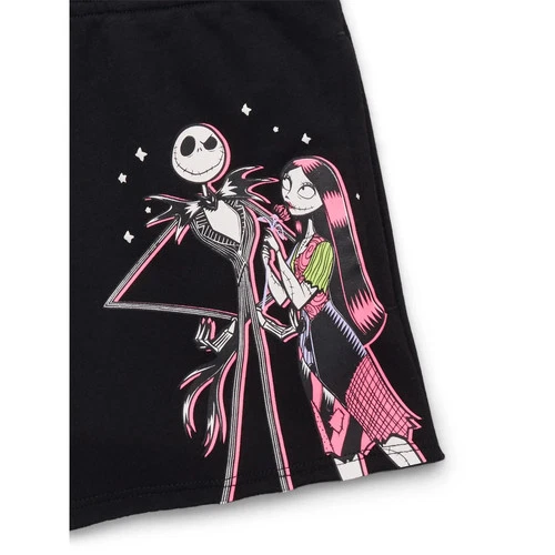 The Nightmare Before Christmas Girls SIZE S 6-6X Graphic Fleece Shorts, Black - Picture 4 of 9