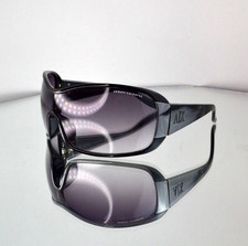RARE Armani Exchange Sunglasses Silver/Black Gradient Oversized Wrap Y2K AX050/S