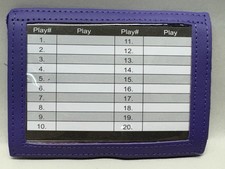 QB/Baseball/Softball Wrist-Coach Playbook - 3 Page Pro Style wristband - NEW