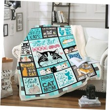 Cat Mom Gifts for Women, Blanket 60 x 50 Inches, Cat Lovers 50"x 60" Zjm155