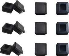 12 Pack 25Mm 1   Square Black Plastic Plug, 1"X1" Square Tubing Plug B8