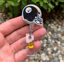 Pittsburgh Steelers Football Badge Holder Retractable Reel ID/Nurse badge