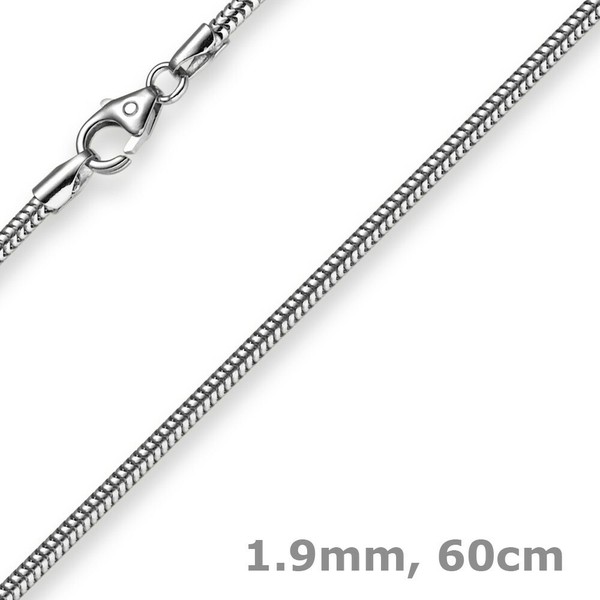 1,9Mm Schlangenkette Kette Collier Aus 585 Gold WeißGold, 60Cm, Damen, Goldkette-image