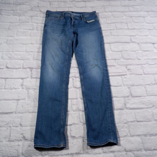 Jack & Jones Slim Glenn Medium wash Denim Mens Blue Jeans 33x32 - Picture 2 of 15