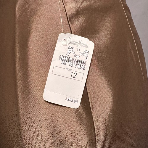 Carmen Marc Valvo Bronze Gold Formal Maxi Skirt Evening Mermaid Size 12 NWT $385 - Picture 8 of 10
