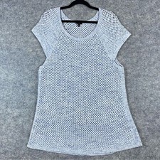 Talbots Wide Weave Cap Sleeve Light Blue Sweater Size 3X