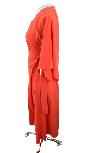 Athleta Bright Orange Calistoga Wrap Dress Swim Coverup Size Small Petite New - Picture 2 of 5