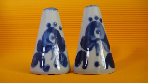 LAPID לפיד VINTAGE BLAU & WEISS KERAMIK PORZELLAN SALZ & PFEFFERSTREUER ISRAEL - Bild 4 von 12