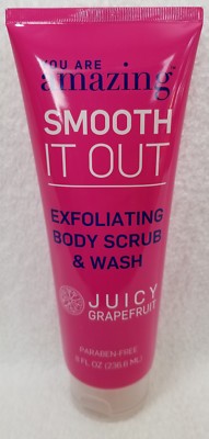 You Are Amazing JUICY GRAPEFRUIT Exfoliating Body Scrub & Wash 8 oz/236.6mL New