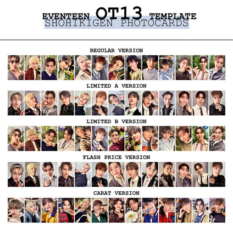 13pcs/set Kpop SEVENTEEN Shohikigen 消费期限 Photo Card Self 13pcs/set Kpop SEVENTEEN Shohikigen 消费期限 Photo Card Self