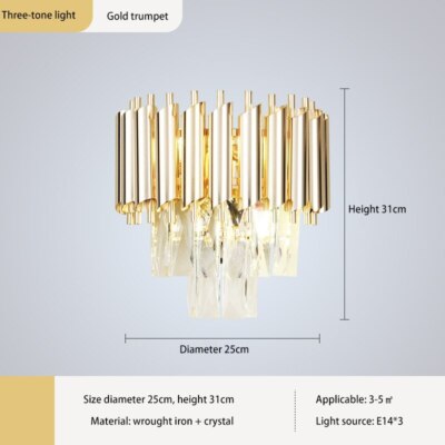 Modern LED Wall Lamp Crystal Sconces Lighting Bedside Wall Lamp Corridor Stairs