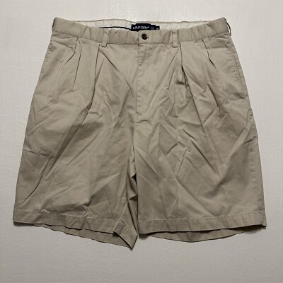 VTG Polo Golf 38 x 9'' Stone Pleated 100% Cotton Twill Classic Golf Short