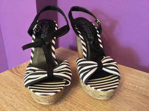 Women's New Look Strappy Open Toe Wedges. Sandals, Summer, Striped, UK Size 5. - Picture 7 of 12