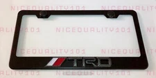 3D TRD Carbon Fiber Stainless Steel Finished License Plate Frame Rust Free