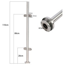 Stainless Steel Glass Balustrade Posts Balcony Railing 10mm Glass Panels Kits F