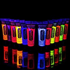 Lakeland Cosmetics .34oz Blacklight Reactive Face and Body Paint Glow Party Fun