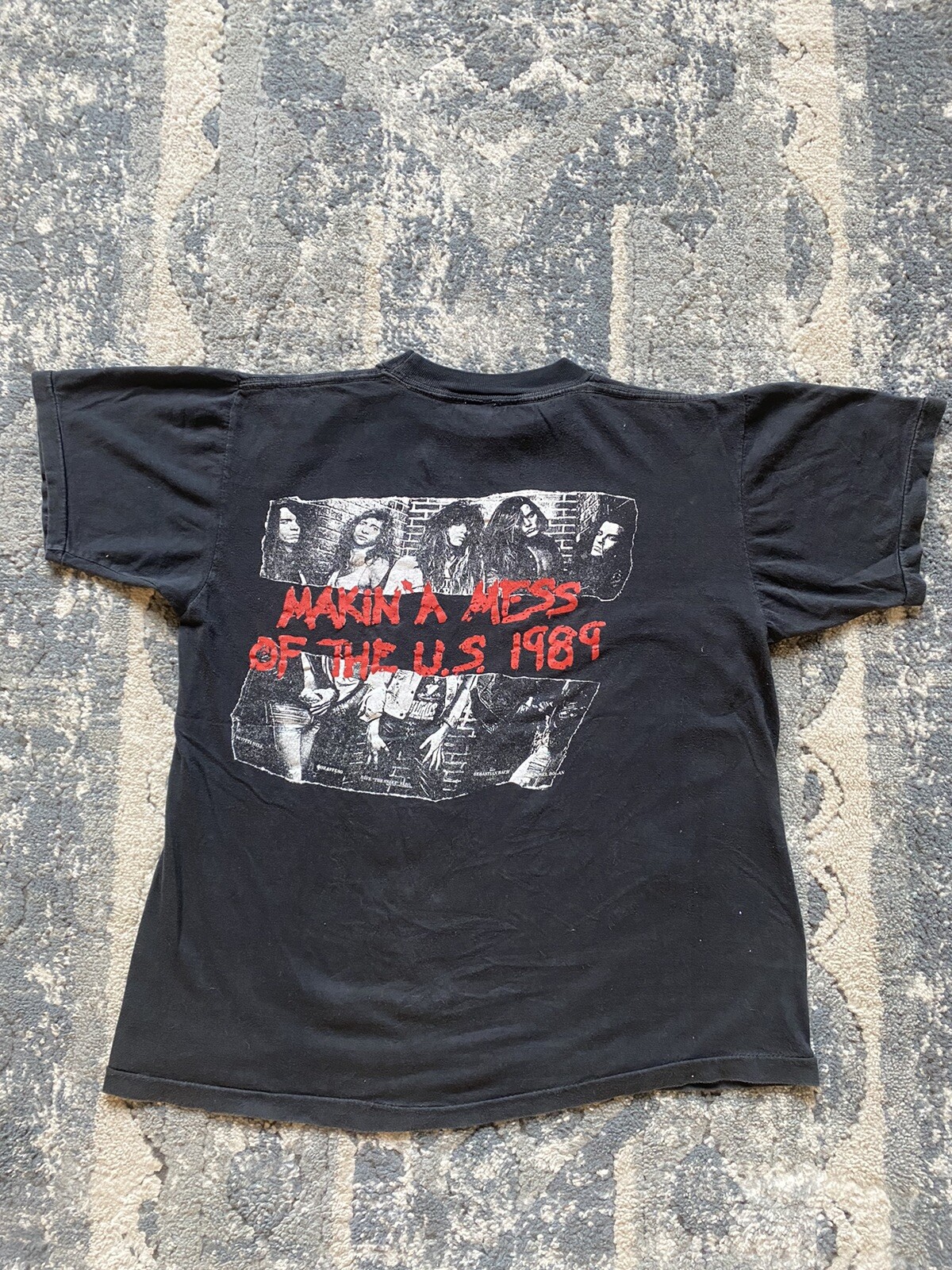 FILA Camicia vintage Skid Row ""Making a Mess of the US"" 1989 Tour
