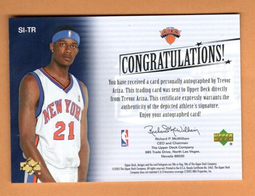 Upper Deck Trilogy Signs of Stardom 2005 autógrafo de Trevor Ariza, ¡casi como nuevo! - Imagen 2 de 2