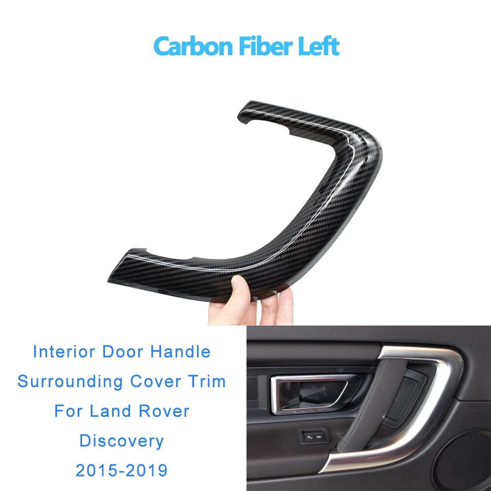 Carbon Style Black Left Interior Door Handle Trim For Land Rover Discovery 15-19 Foto 2 de 4