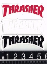 Thrasher Magazine Sticker 5.7 in x 2 in Red White or Black Skateboard Decal