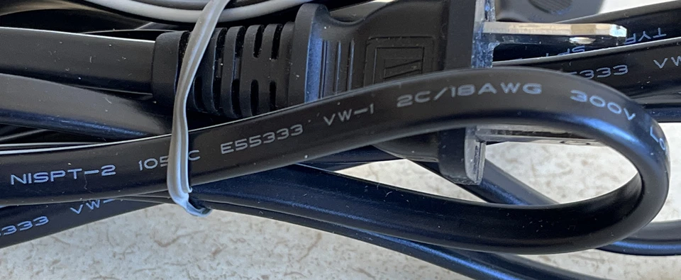 🔥🔥Longwell E55333  VW-1  2C/18AWG 300V Power Cable Cord Wire New! - Image 3 of 4