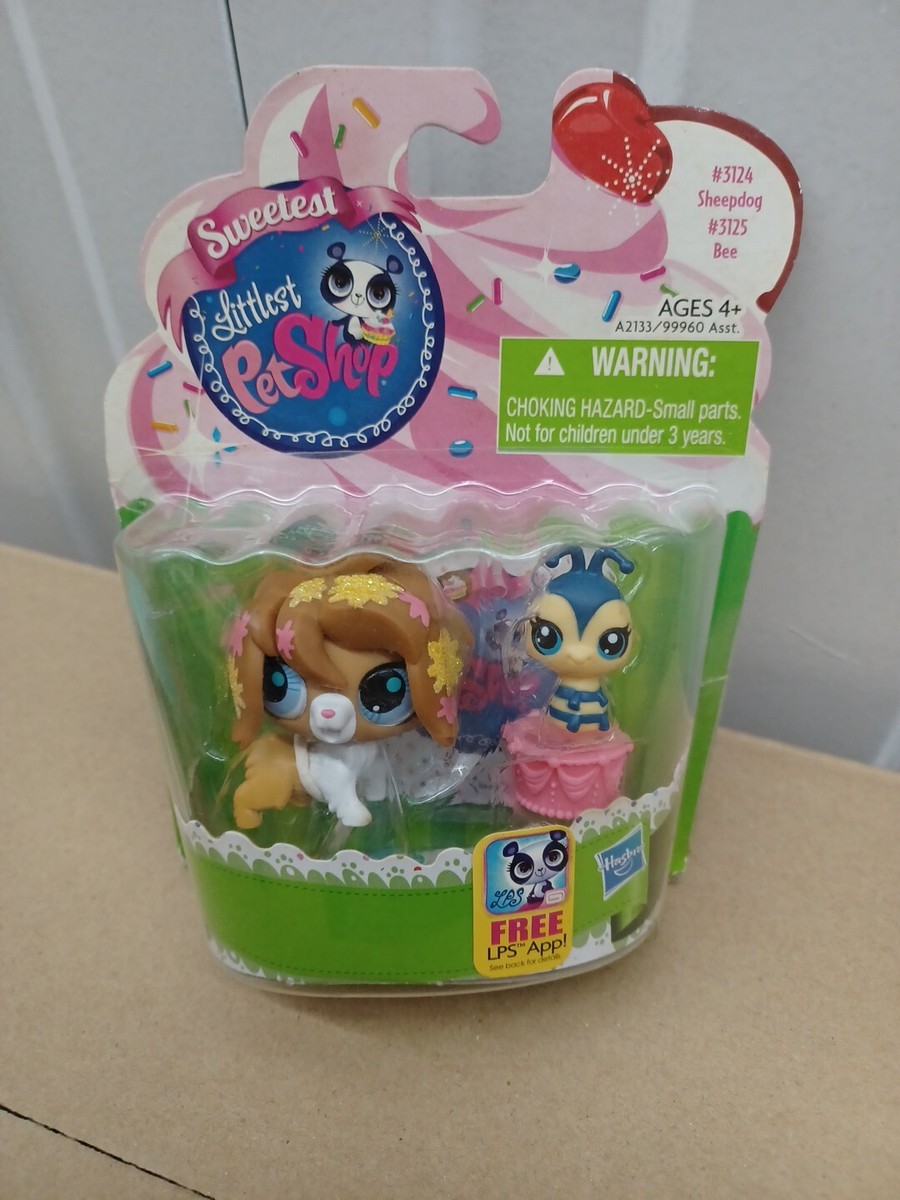 Last New LPS Littlest Pet Shop Sweetest Sheepdog 3124)and Bee 3125