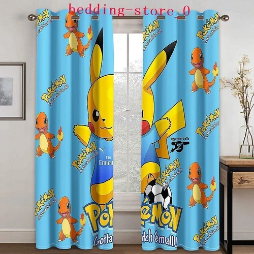 Tende Oscuranti 3D Spesse Bambini/Pokemon Pikachu Anello Termico Occhiello Superiore/Tende - Foto 75 di 93