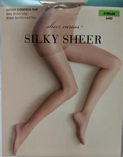 3 Pr Sheer Caress Silky Sheer Control Top Pantyhose--4 sizes, 5 colors