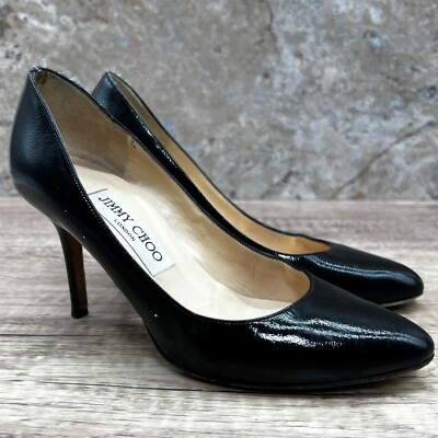 Jimmy Choo Pumps Heels Women Size Black Solid Designer Patent