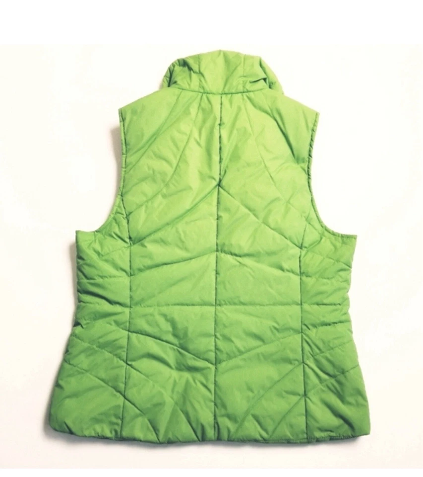 Kenneth Cole Reaction Women's Lime Green Quilted Down Feather Puffer Vest Size S - Imagem 2 de 3
