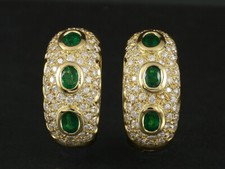 Wertvolle Brillant Smaragd Creolen ca. 2,14ct   13,4g 750/- Gelbgold