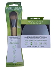 Ecotools 30 Make-up Brush Cleaner Sheets & Classic Foundation Makeup Brush