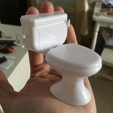 Mini Water Closet PVC Toy Dollhouse Miniature Toilet Furniture Model #LI