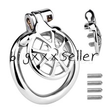 New Stainless Steel Male Device Spike Men Metal Locking Belt Tube Chastity Cage