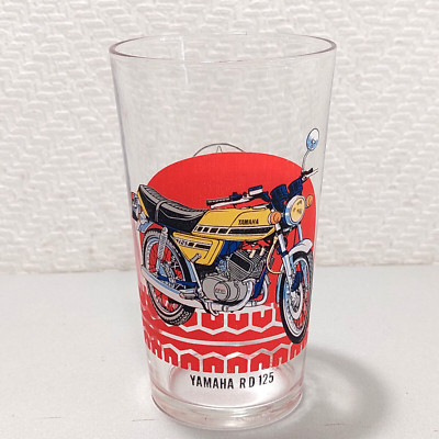 Glas Trinkglas Yamaha RD 125 Frankreich VMC France Reims 70er Jahre Vintage
