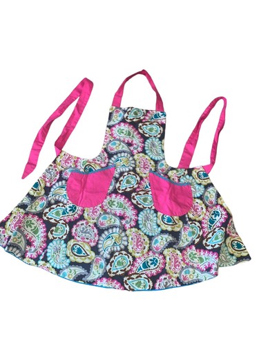 Cottagecore Boho Bib Apron Gardening Farmhouse Handmade Paisley Vibrant Fabric