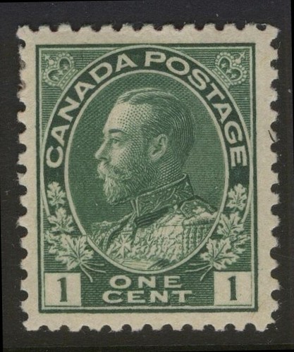 CANADA 104e 1915 ABNC OTTAWA 1c YELLOW GREEN KING GEORGE V ADMIRAL MPH VF CV$40