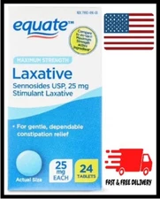 Equate Maximum Strength Laxative Tablets for Constipation Relief, 24ct
