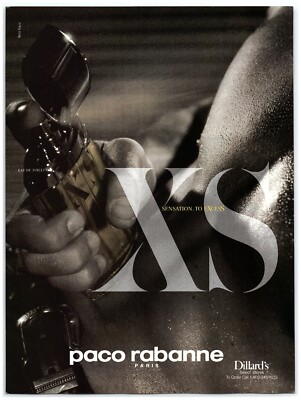 1994 Paco Rabanne XS Fragrance Print Ad, Paris Sensation To Excess Men Skin Hand