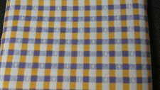 "PERIWINKLE, JASNOŻÓŁTO-BIAŁA TKANINA DEKORACYJNA W KRATĘ" - 3 JARDY